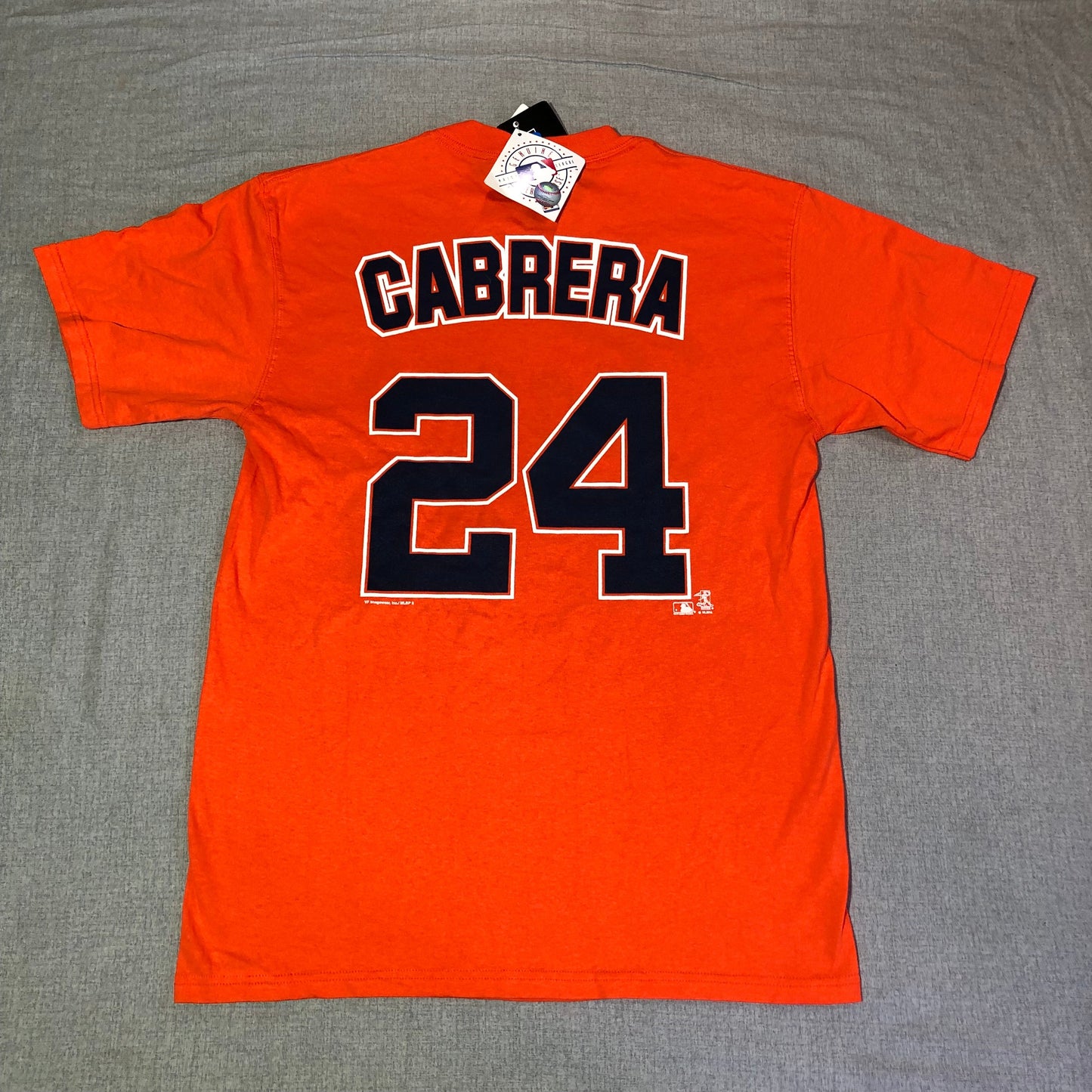 Detroit Tigers T-Shirt Mens Medium Orange Short Sleeve Miguel Cabrera #24 MLB