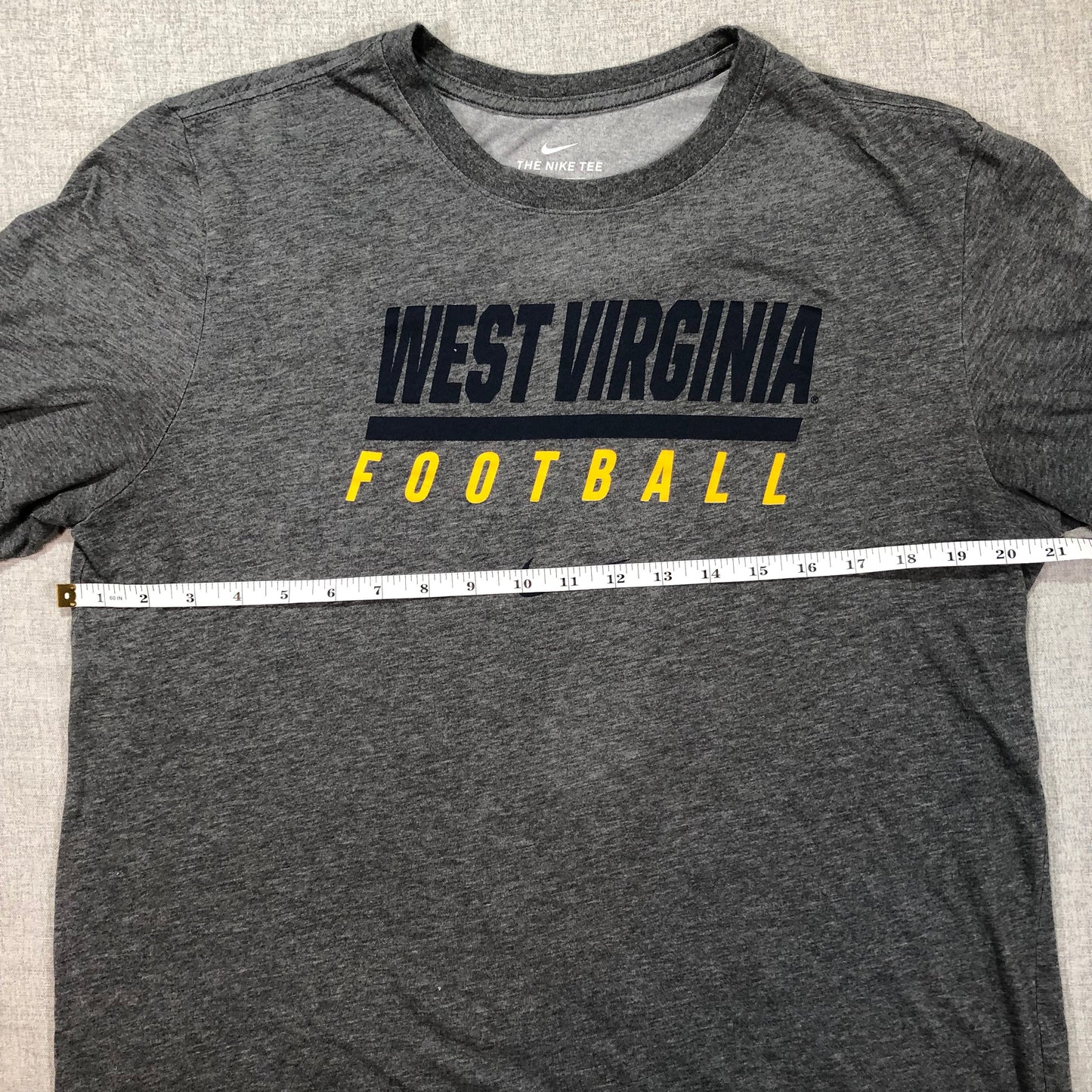 West Virginia Mountaineers T Shirt Adult L Nike Tee Short Sleeve Gray NCAA PREOWNED