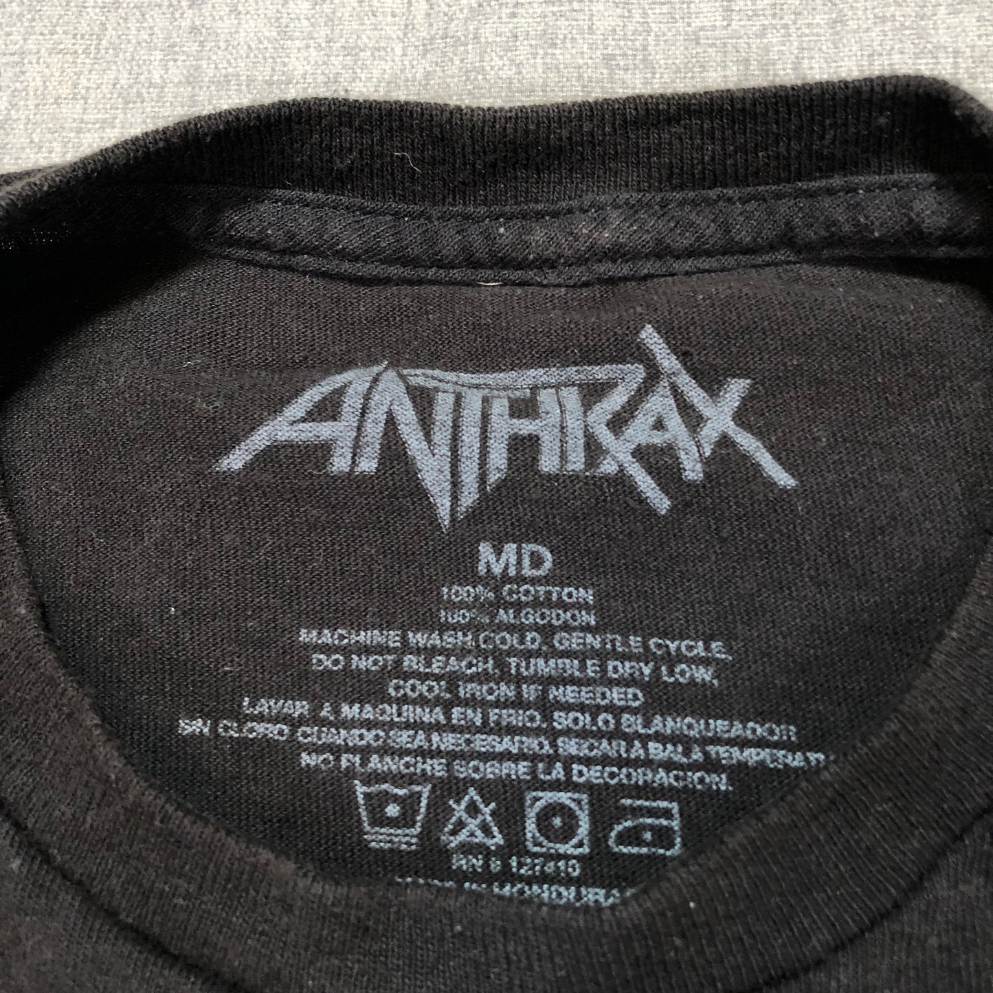 Anthrax T Shirt Mens Medium Black Rock Music Offical Merch PREOWNED