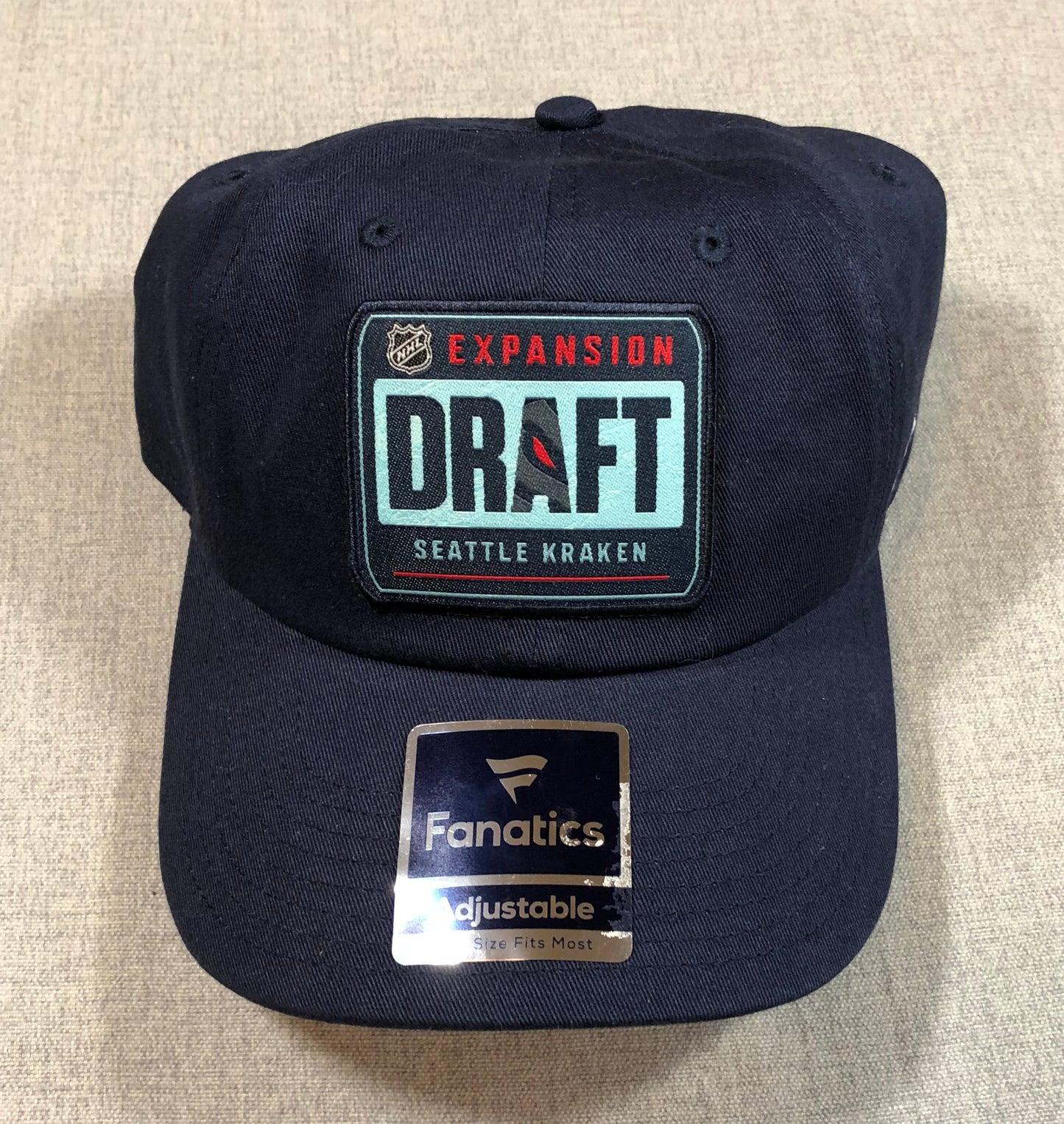 Seattle Kraken Hat Expansion Draft Fanatics Claspback Blue NEW