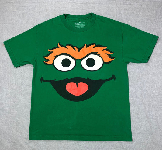 Oscar The Grouch T Shirt Mens Large Green Sesame Street PREOWNED